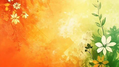 Chromatic Harmony: Where Sunset Flowers Dance Across the Golden Gradient