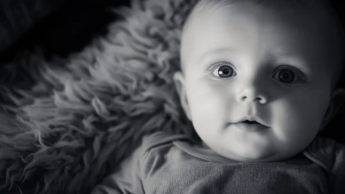 Tender Gaze of Innocence in Monochromatic Light.