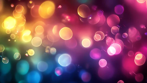 Vibrant bokeh light circles in abstract colorful digital art.