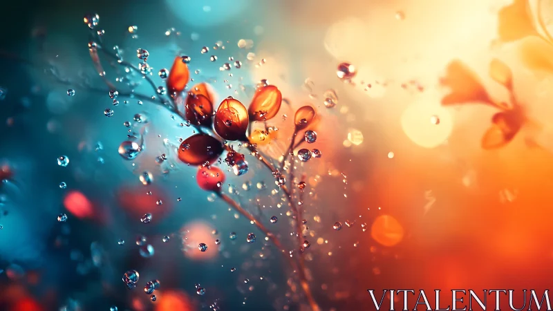 Dewdrops Dancing Where Warmth Meets Cool Stillness