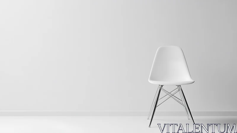 Minimalist Eames-Style Molded Plastic Chair with Metal Tripod Base