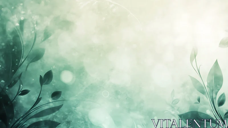 Whispering mint leaves drifting through luminous morning haze.