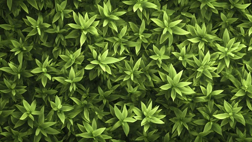 Fractal foliage canopy rendered as dense parametric leaf field.