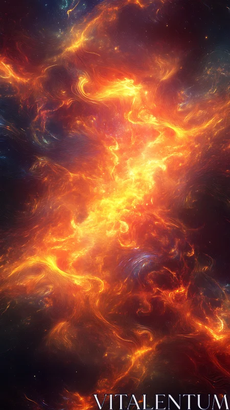 Cosmic Inferno: Luminous Energy Vortex