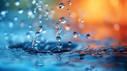 Liquid constellations leap where cool blue meets firelight