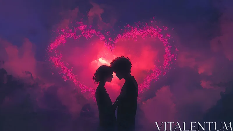 Two Hearts Glowing in Neon Dreams.