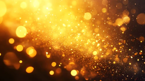 Abstract golden bokeh lights and glitter in festive celebration style.