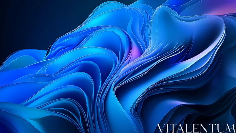 Electric Tidal Folds in Neon Blue Velvet Motion.