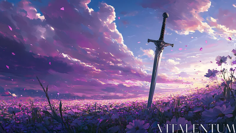 Sword of the Last Dawn in a violet whispering meadow.