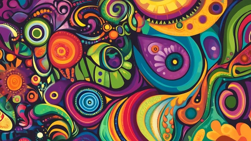 Kaleidoscopic whirl of abstract neon dreams in motion.