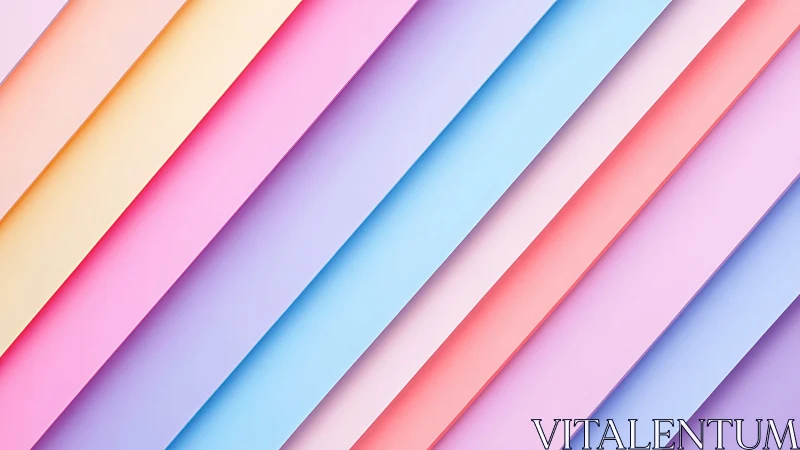 Pastel diagonal stripes create a soft geometric rhythm.