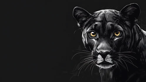 Luminous Eyes of Power: A Panther's Intense Gaze.