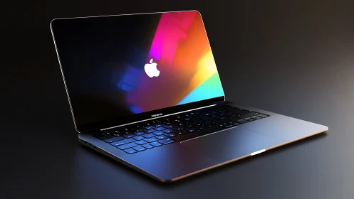 Sleek laptop glow inviting colorful moments of creativity.