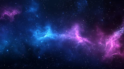 Digital nebula ribbon across deep space starfield composition.