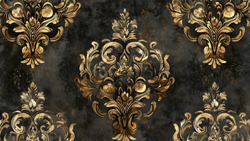 Golden baroque flourishes on a moody charcoal backdrop.