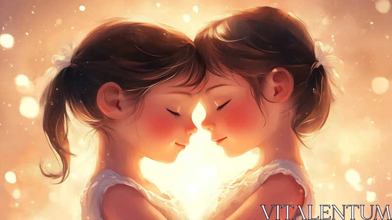 Twin Souls in Luminescence: Radiant Connection Glows.