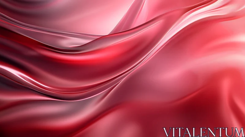 Crimson satin wave abstraction with fluid reflective folds.
