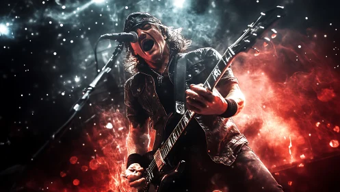 Blazing rock guitarist pours heart into a powerful live solo