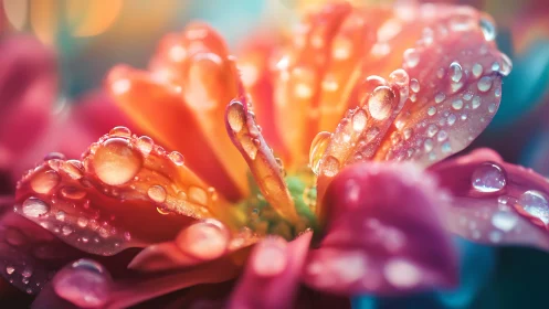 Rain-Soaked Flowers Glow with Prismatic Light