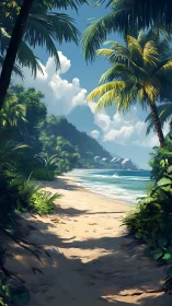 Tropical Coastal Threshold with Atmospheric Perspective.