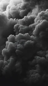 Soft storm clouds rolling together in a moody gray sky.