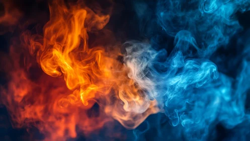 Fire and Ice Collision in Dynamic Abstract Flow.