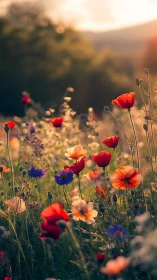 Wild Flower Field at Golden Hour