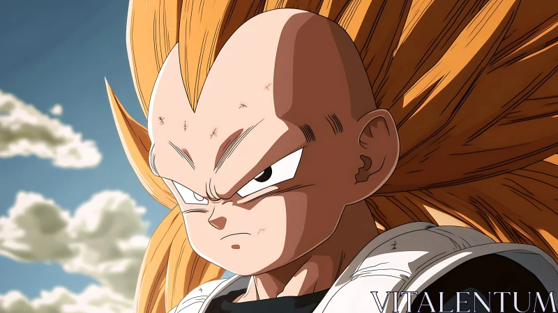 Battle-hardened warrior glows with intense golden power.