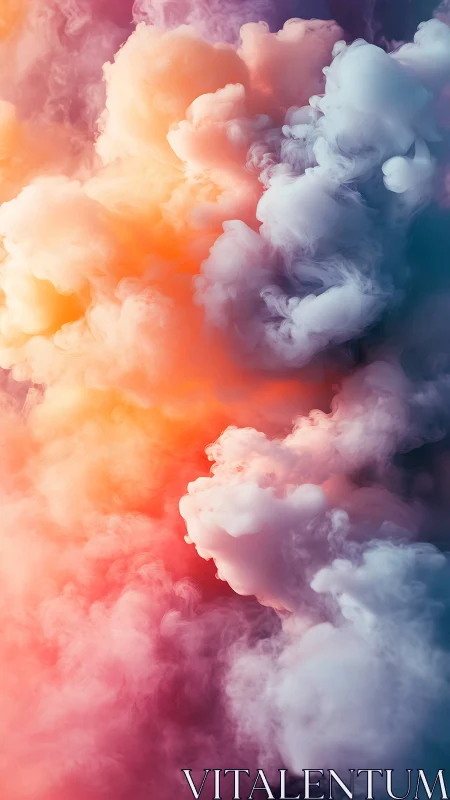 Dreamy pastel clouds drifting through soft sunset light.