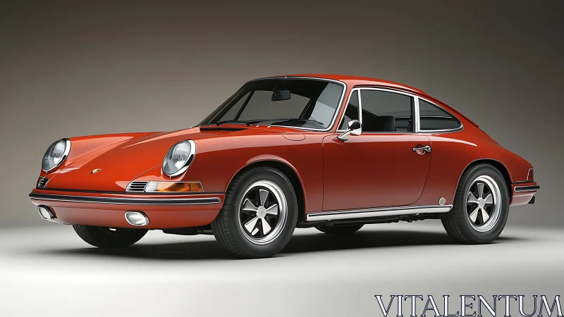 Vintage red sports coupe with studio gloss lighting perfection.