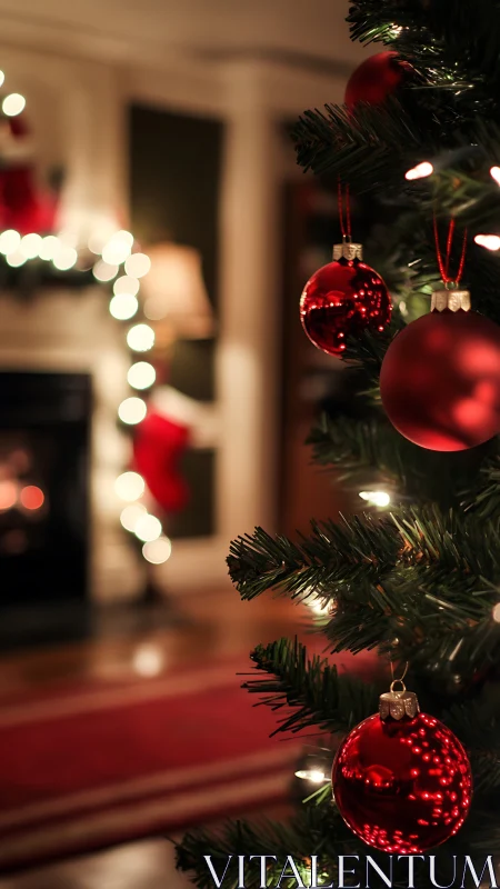 Warm holiday tree sparkles softly in a cozy living room
