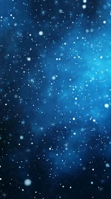 Blue gradient field with scattered white snow particles.