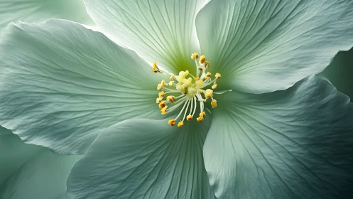 Serene Pale Bloom: Nature's Gentle Green Whisper.