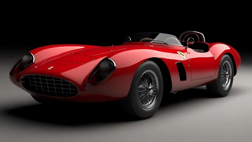 Classic red roadster glowing with timeless racing charm.