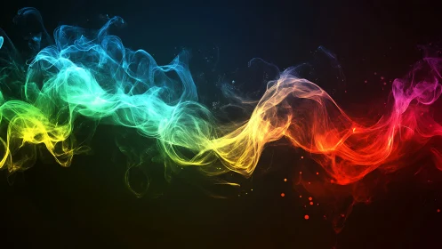 Prismatic smoke river dances across a midnight cosmos span.