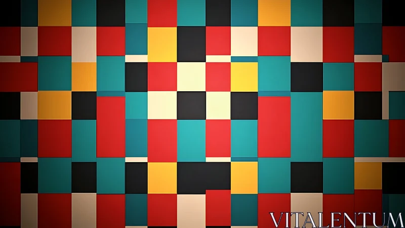 Grid arranges multicolored rectangular panels in uniform alignment