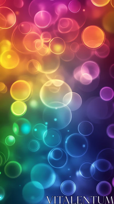 Rainbow bubbles drift through a neon dreamlit twilight haze