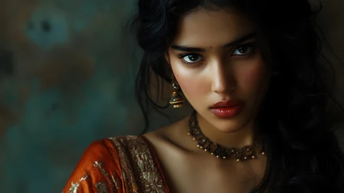 High-contrast portrait with shallow depth and warm specular skin tones