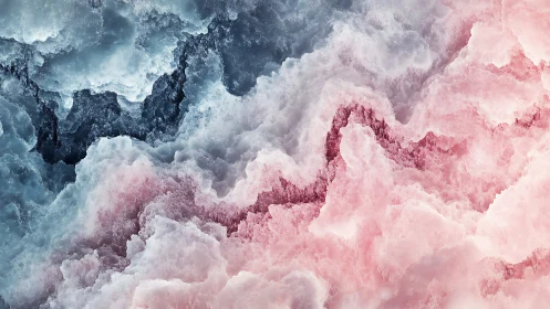 Glacial pastel cloudscape in cyan and rose tonal contrast.