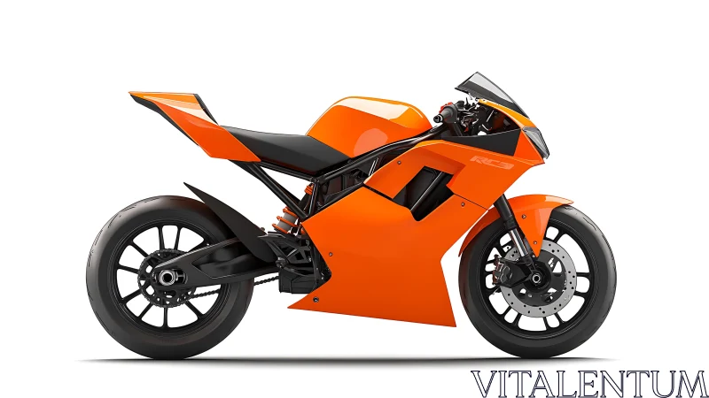 Orange bullet motorcycle slices air with razor-edged minimalism