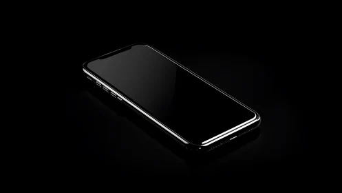 Sleek smartphone rendered in 3D with illuminated edges.