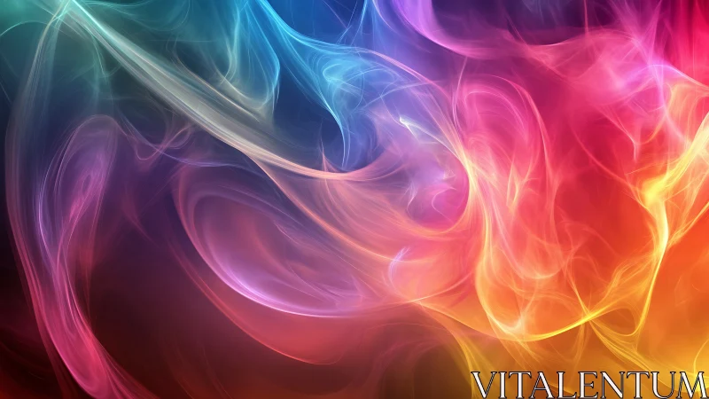 Digital painting of luminous swirling chromatic energy fields.