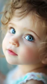 Cherubic Wonder: Crystalline Eyes Capturing Light's Soft Dance