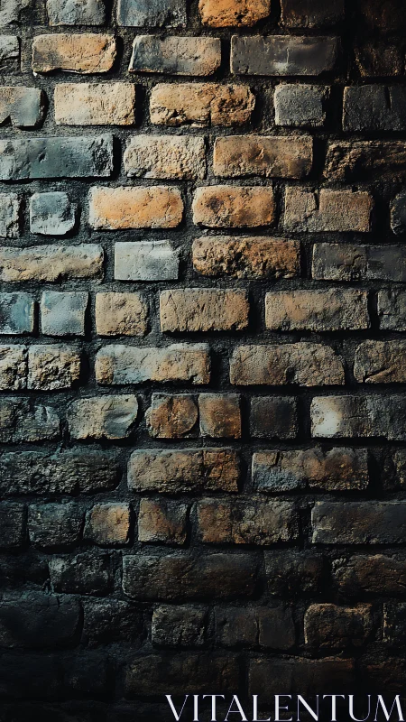 Textured brick wall under dramatic low side lighting.