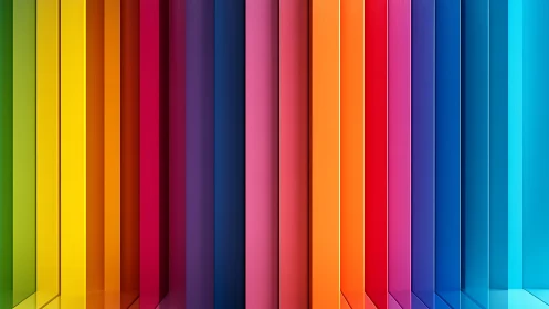 Color panels form vivid vertical spectrum with glass depth.