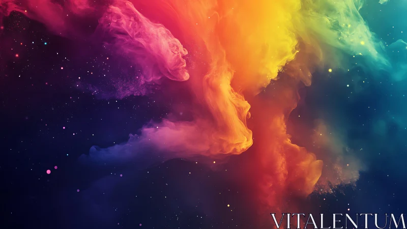 Chromatic nebula plume with high-energy spectral diffusion.