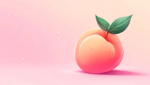 Glowing pastel peach illustration on soft pink gradient background.