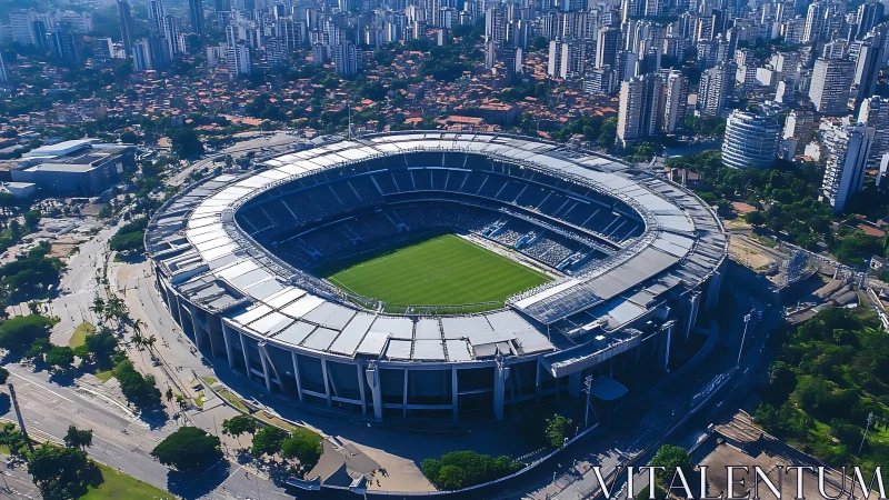 Sunlit city stadium inviting fans to share the energy.