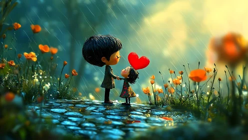 Love's First Rain: A Heart Blooms Between Two Souls.