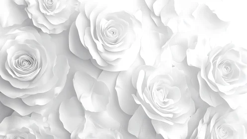 Elegance in White: A Bouquet of Softly Blooming Roses.